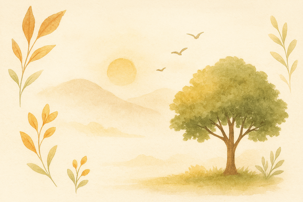 Dibujo de una naturaleza qu etransmite paz y tranquilidad